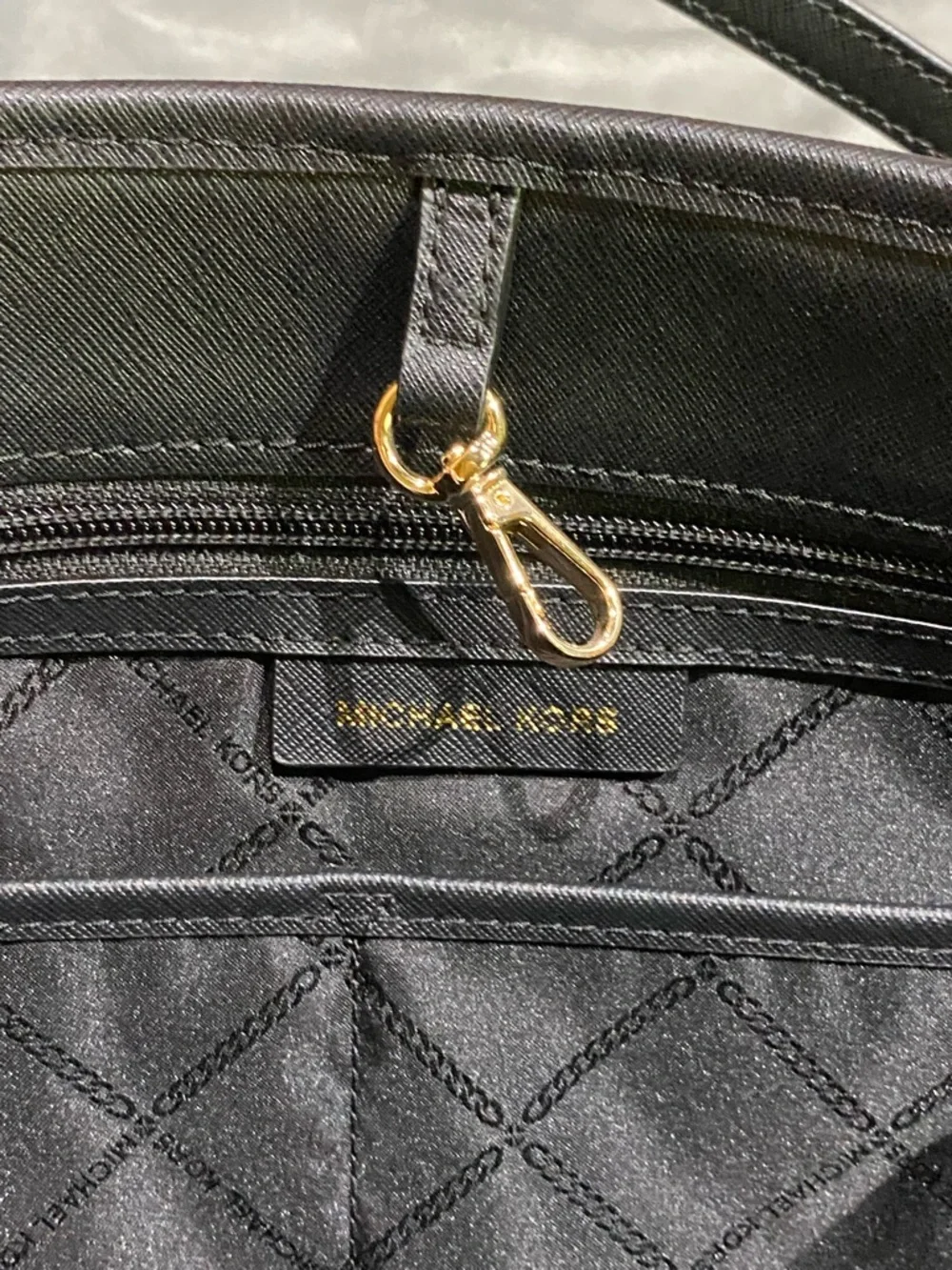 Michael Kors Black Leather Tote with Gold Hardware - Picture 6 of 13